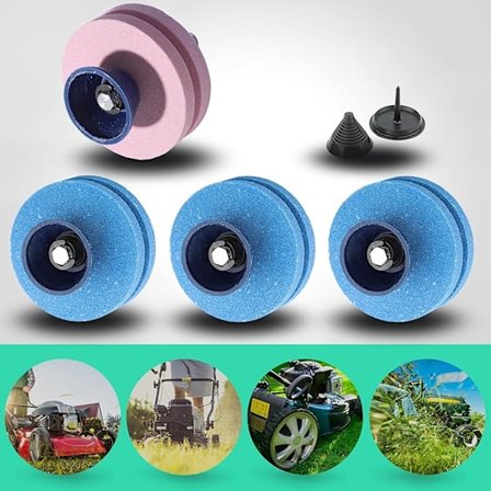 Pakke med dobbeltlags slipesteiner for gressklipper, bor sliper, balanser for elektrisk drill, hånddrill