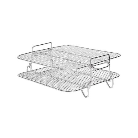 Airfryer-rist til 5,5L airfryer, 2-lags airfryer-grill/hylde/dehydrator-rist firkantet, Airfryer A