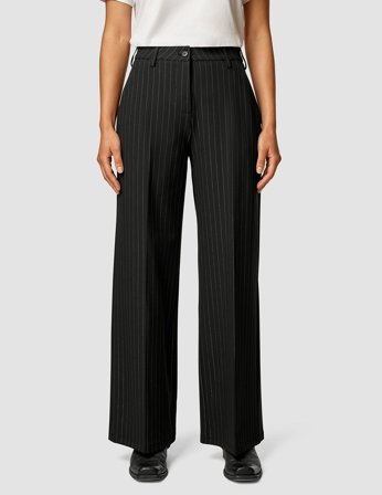 Shaping New Tomorrow - Female - Essential Pants - Black Silver Pinstripe - Wide Fit - 27/36