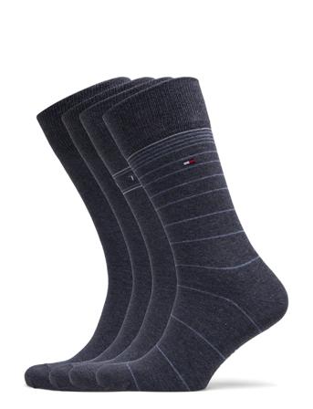 Th Men Sock 4P Tin Giftbox Underwear Socks Regular Socks Multi/mønstret Tommy Hilfiger