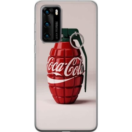 Kompatibelt Mobildeksel til Huawei Huawei P40 Kunstnerisk illustrasjon av Coca Cola granateple i rødt og grønt, pop art inspirert motiv med lekende