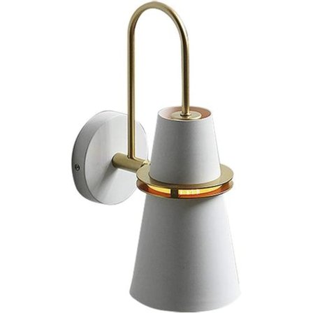 Nordisk Moderne Design Gylden Horn Væglamper Indendørs Væglampe til Seng Hovedsoveværelse Stue Gang (Hvid)