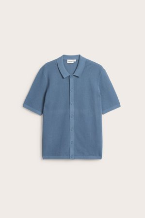 Kappahl | Hullstrikket genser med korte ermer | Blå