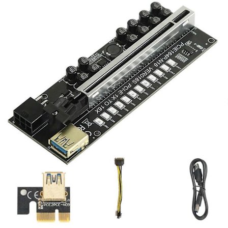 VER018S PCI-E -jatkokaapeli 1x - 16x USB 3.0 LED-kortti PCI-E -sovitin GPU:lle