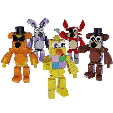 5 stk./sett Five Nights At Freddy's Byggeklossleker, Horror Fnaf Spill Action Figur Modell, Fans Samleobjekt Voksen Barn Bursdagsgave -NMAOV