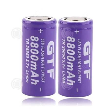 INN Latausakut 8800mAh 2kpl 3.7V 26650 latausli-Ion akut LED-taskulamppuille violetit li-Ion akut ಆಟік