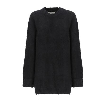 Maison Margiela, Round-neck Knitwear Zwart, Dames, Maat:S,Cotton