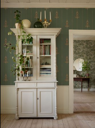 Duro Tapet, Gamla Grand 087-22 Gammalsvenska Papper, L, Grön, Färg & tapeter