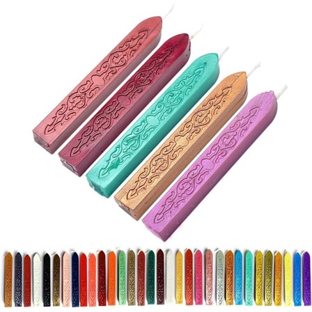 Vintage Voks Segl Stenger, Miljøvennlig Seglvoks for Anti-forfalskning, Voks Segl Stempel Assorterte Farger for Konvolutter, Kort, Gaver (Pakke