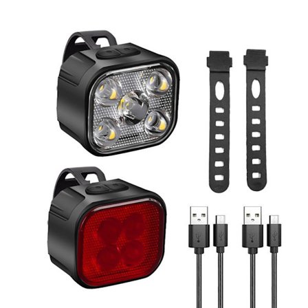 1 Sett Sykkellykter Baklys Oppladbare Front Oppgraderinger Intelligent Sykkel for Terreng- og Bysykling