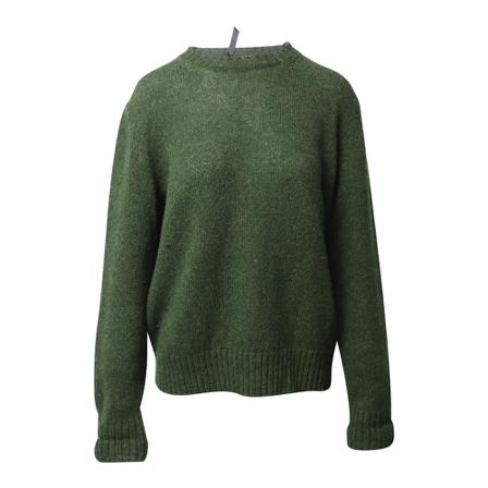Prada Vintage Pre-owned Knitted Crew-Neck Trui in Wool , Groen , Heren , Maat: M