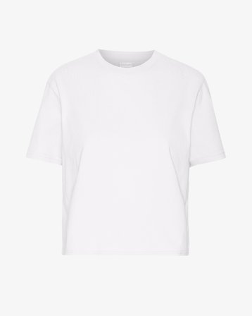 Organic Boxy Crop Tee - Optical White XS