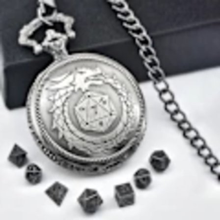 Mini DND Tärningssats med Steampunk Brons Hålbox för Fickur, 7-delad Polyhedral Metalltärningssats, Dungeons & Dragons Present