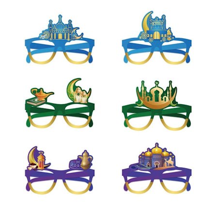 Ramadan Festbriller Eid al-Fitr Dekoration Briller 6 stk