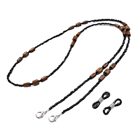 Stilfulde Træperler Brillekæde Ingen falmning Solbriller Snor Brillesnor Hængende Halsrem-FA-