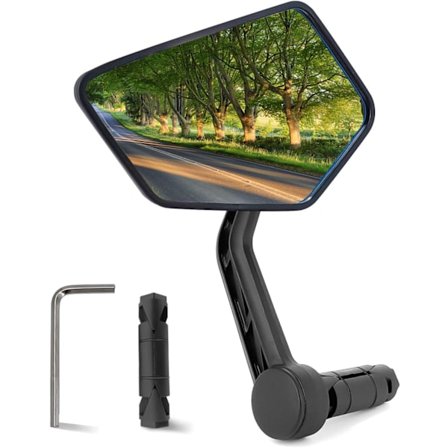 Cykel spejl, HD splintersikkert ægte glas, ekstra stort spejl