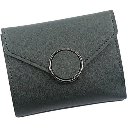 Grønn liten lommebok for kvinner, ultra tynn PU-lær kredittkortholder