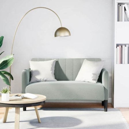 Loveseat soffa ljusgrå 109 cm sammet