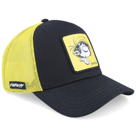 Capslab - Svart trucker Caps - Gaston Yellow/Black A-Frame Trucker @ Hatstore