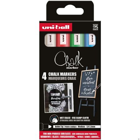 Uni Chalk Marker PWE-5M 4-set No 1