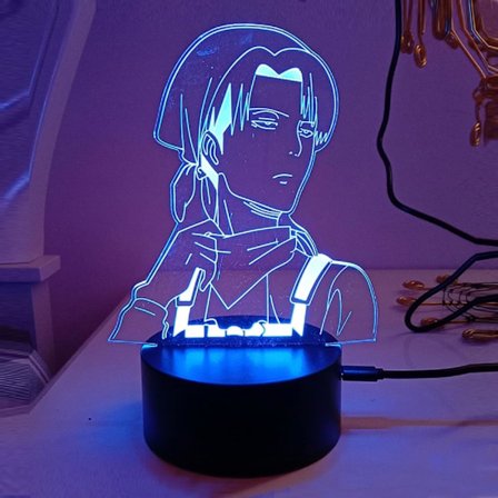 Attack Shinge Levi Ackerman 3D LED Lampe Bedhome Manga Natlampe Anime Figur Rum Dekoration Lampara 3D Illusion Natlampe