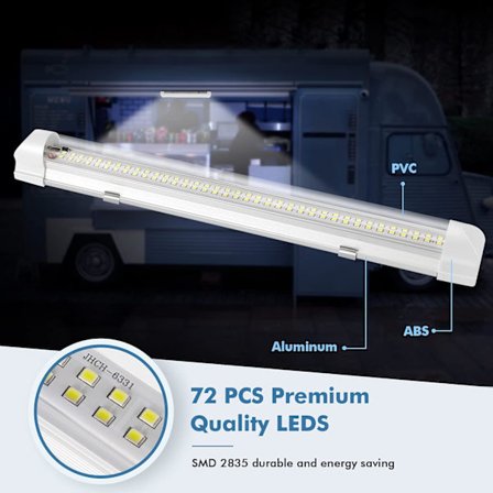 *12V LED indvendig lysbjælke lyse billygter 72LEDs med tænd/sluk-kontakt*