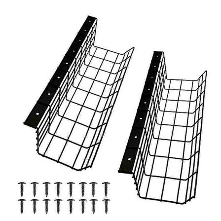 2 st Kabelförvaring Under Skrivbord Tråd Kabelkanal Adapter Organiserare Stål Metall Kabelränna För Att Dölja Kablar