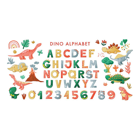 Et sæt dinosaurer bogstaver tal vægklistermærker vægklistermærker