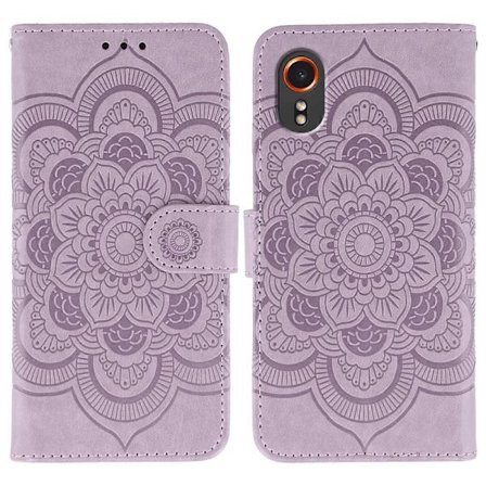 For Samsung Galaxy Xcover7 Case PU Leather Mandala Embossed Design Wallet Phone Case [DB] Multicolor