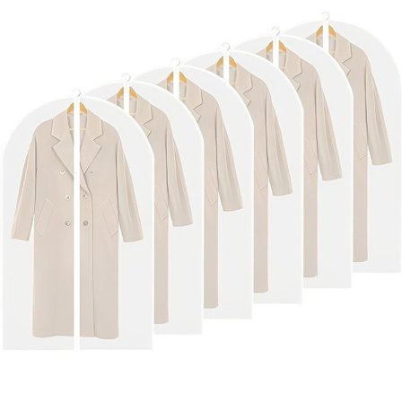 ING Klespose Pakke med 6 60x120cm Klespose med Glidelås Vanntett Trekk Gjenbrukbar Motstandsdyktig mot Støv Møll og Dyrehår Klespose Transparent