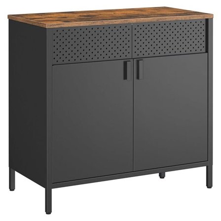 Teollisuustyylinen metallikaappi säädettävällä hyllyllä - Wood/Svart