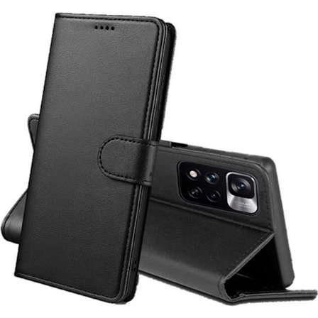 Coque - Phonillico - Xiaomi Redmi Note 11 PRO+ 5G - Musta Lompakko - Magneettisulku - Kova Muovi