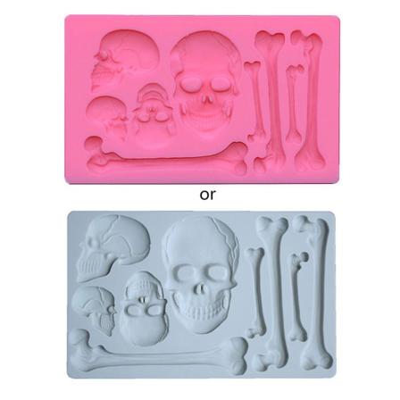 Skalleben Epoxy Resin Formar DIY Hantverk Ornament Gjutverktyg Halloween Ornament SilikonformarA