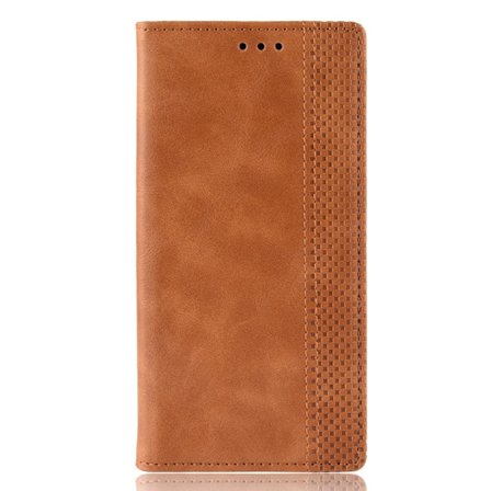Kompatibel med Galaxy S23 TPU og etui, flip-deksel (brun)