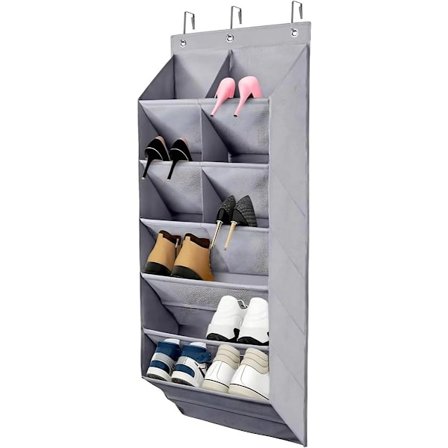 Sko Reol Dør, Hængende Sko Reol, 41*120*17cm Sko Reol, Sko Reol Organizer med Kroge, Foldbar Sko Holder, Sko Opbevaringssystem, 9 Rum