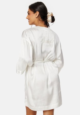 BUBBLEROOM Bride Satin Kimono Robe White 32/34