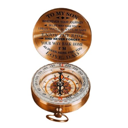 Pappa Till Son Njut av Ride Kompass Koppar Kompass Julklapp till Son Vintage Style