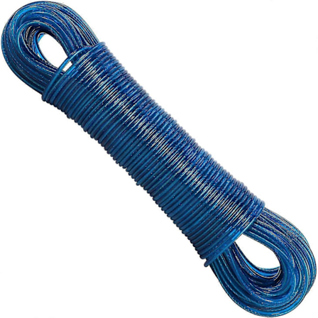 50m Pyykkinaru Vahva Teräsydin Pyykkinarut - Mätänemätön, Homehtumaton & Säänkestävä Sininen