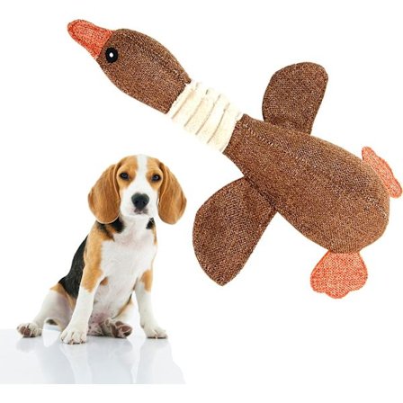 Søde plys gåselegetøj til hunde med pivelyd til små og mellemstore hunde, blødt hundeplyslegetøj, hvalpelegetøj til rene tænder og træning