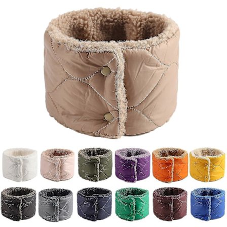 Dunskjerf i høst vinter varmt og plysj knappetype halsduk sport ski riding ensfarget ull strikket nakkeskjerf unisex