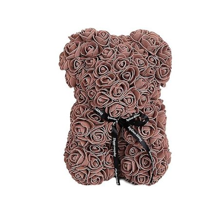 Valentinsdag Gave 25cm Rose Teddy Bear Fra Blomsterbjørn Med Blomster Rød Rosebjørn