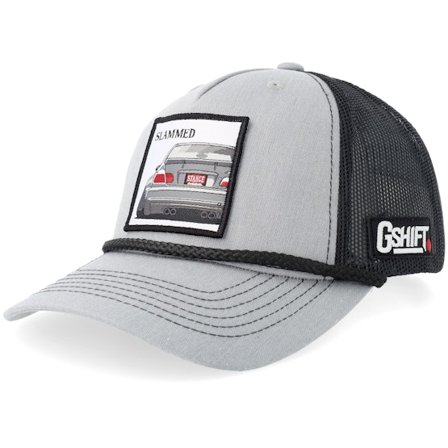 Gearshift - Grå trucker Caps - Slammed Bimmer Pach Rope Heather Grey/Black A-frame Trycker @ Hatstore