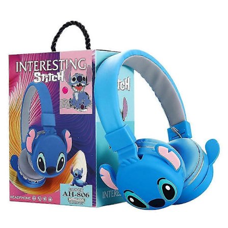 Disney Lilo & Stitch Wireless Bluetooth Headphones for Kids, Foldable, Soft Ear Cushions