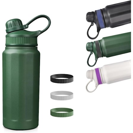 Termos för varm och kall dryck, Vattenflaska i rostfritt stål, Läcksäkra vattenflaskor - 500 ML / 800 ML med sugrör (500 ML)