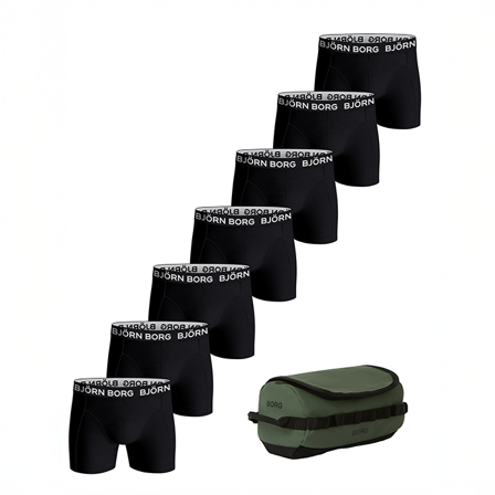 Undertøj Björn Borg Cotton Stretch Boxer + Vaskepose 7-pak Multipack 3 - Bodyman.dk