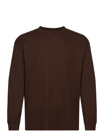 Hanes Waffle L/S Tee T-shirts Long-sleeved Brun Woodbird*Betinget Tilbud