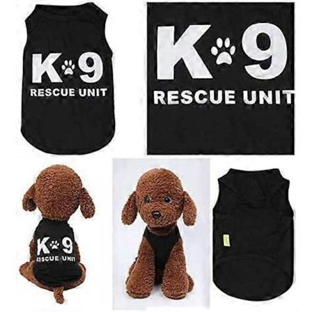K 9 Räddningsenhet Roliga Hundtanktoppar för Små Hundar (X-Small)