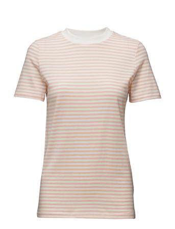Slfmy Perfect Ss Tee Box Cut-Stri B Noos T-shirts & Tops Short-sleeved Rosa Selected Femme