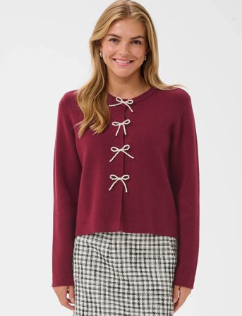 Culture Cuholiday Cardigan - Burgundy - S