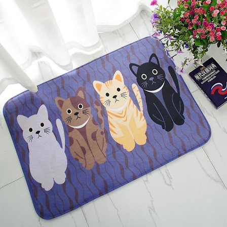 Halkfri Köksmatta Absorberande Badrumsmatta Matta för Framför Diskbänk Dekorativ Flanellområdesmatta Tvättbar Svart 50 * 80cm